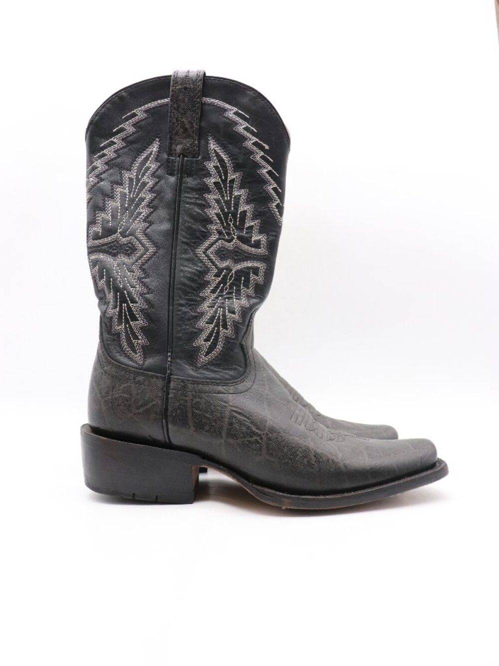 Ariat Futurity Showman Elephant Exotic Skin Cowboy Boots Men's 7.5 D Black White